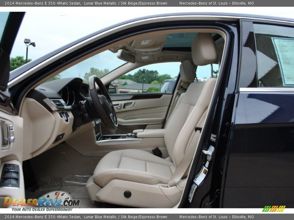 2014 Mercedes-Benz E 350 4Matic Sedan Lunar Blue Metallic / Silk Beige/Espresso Brown Photo #5