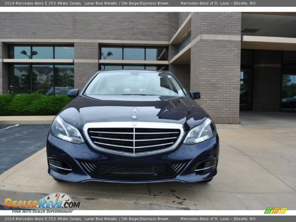 2014 Mercedes-Benz E 350 4Matic Sedan Lunar Blue Metallic / Silk Beige/Espresso Brown Photo #6