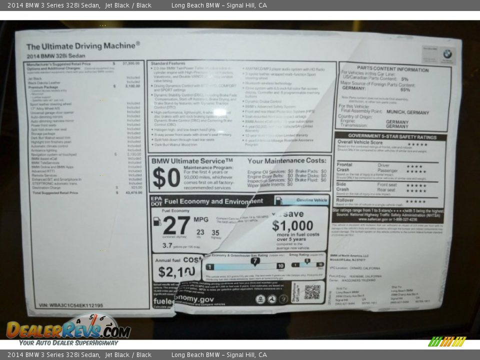 2014 BMW 3 Series 328i Sedan Jet Black / Black Photo #5