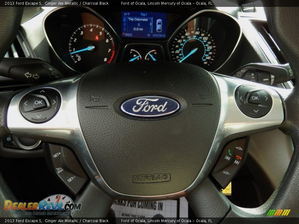 2013 Ford Escape S Ginger Ale Metallic / Charcoal Black Photo #24