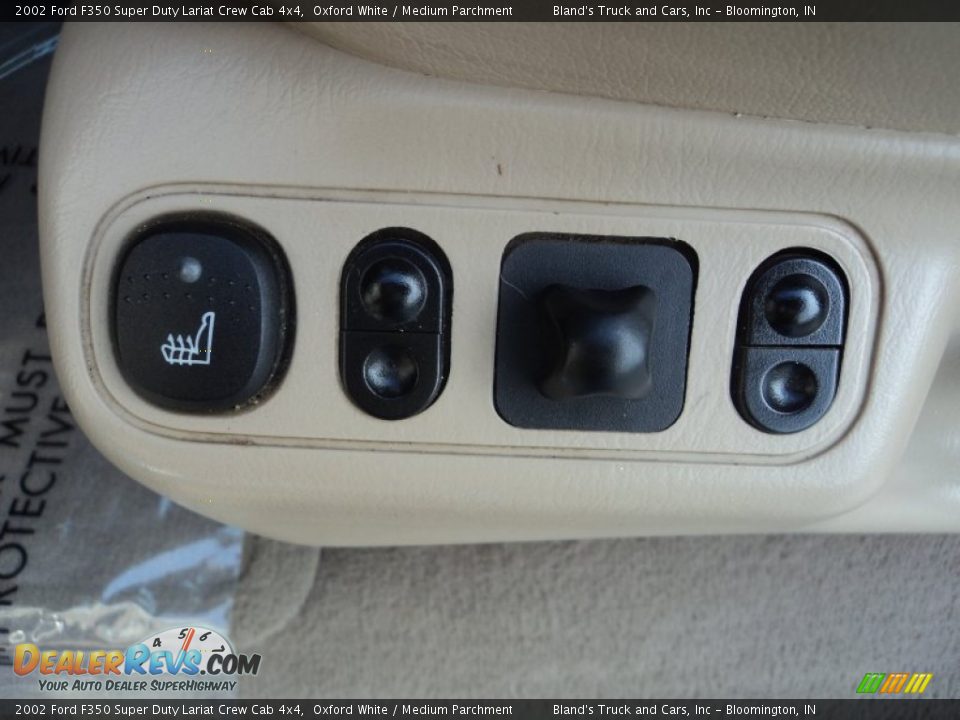 2002 Ford F350 Super Duty Lariat Crew Cab 4x4 Oxford White / Medium Parchment Photo #6