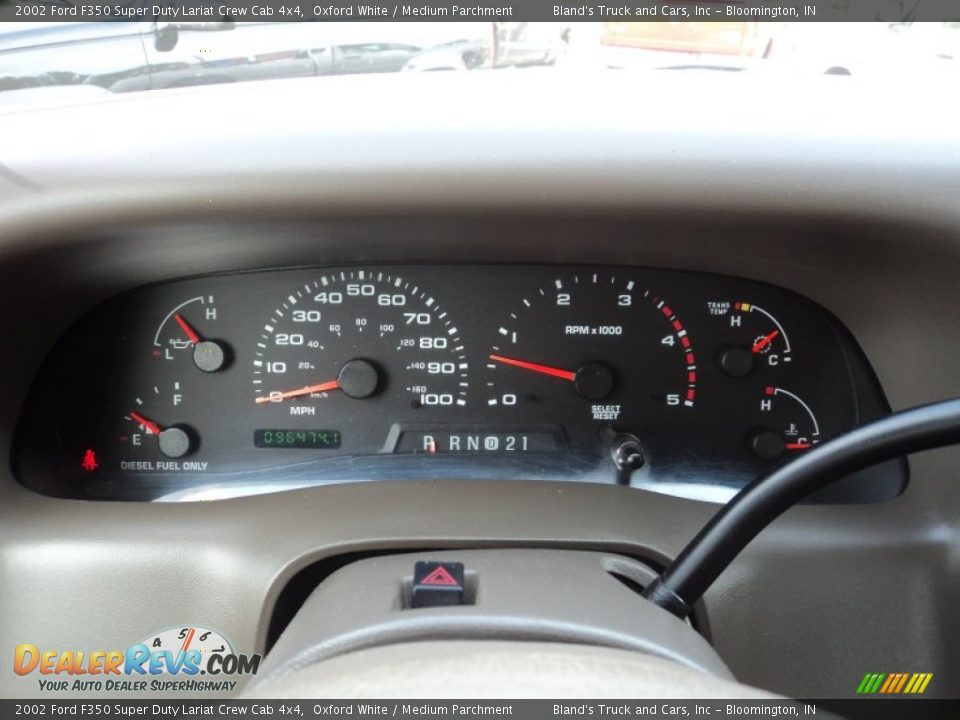 2002 Ford F350 Super Duty Lariat Crew Cab 4x4 Oxford White / Medium Parchment Photo #9