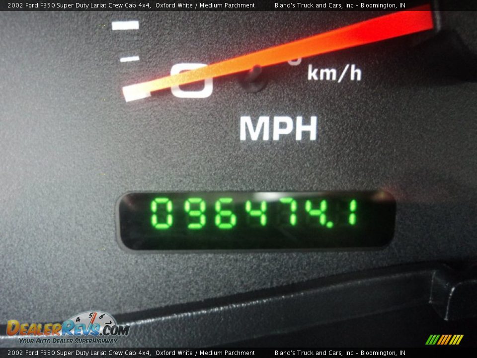 2002 Ford F350 Super Duty Lariat Crew Cab 4x4 Oxford White / Medium Parchment Photo #10