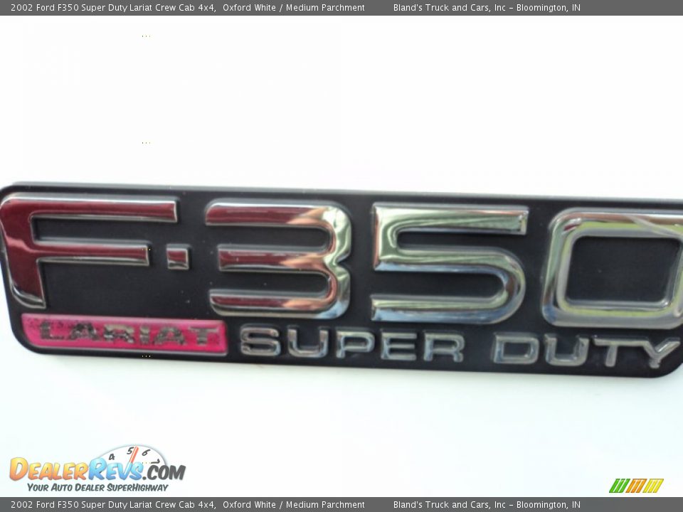 2002 Ford F350 Super Duty Lariat Crew Cab 4x4 Oxford White / Medium Parchment Photo #20