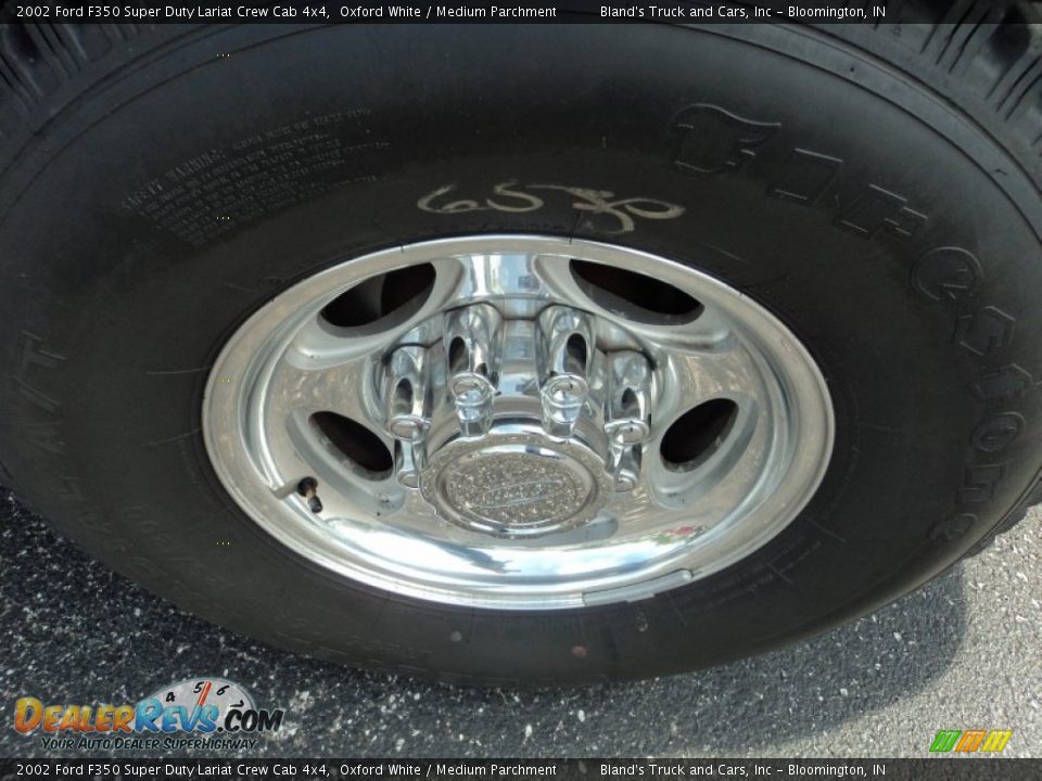2002 Ford F350 Super Duty Lariat Crew Cab 4x4 Oxford White / Medium Parchment Photo #24