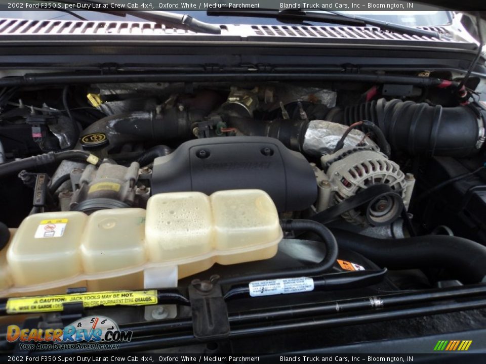 2002 Ford F350 Super Duty Lariat Crew Cab 4x4 Oxford White / Medium Parchment Photo #25