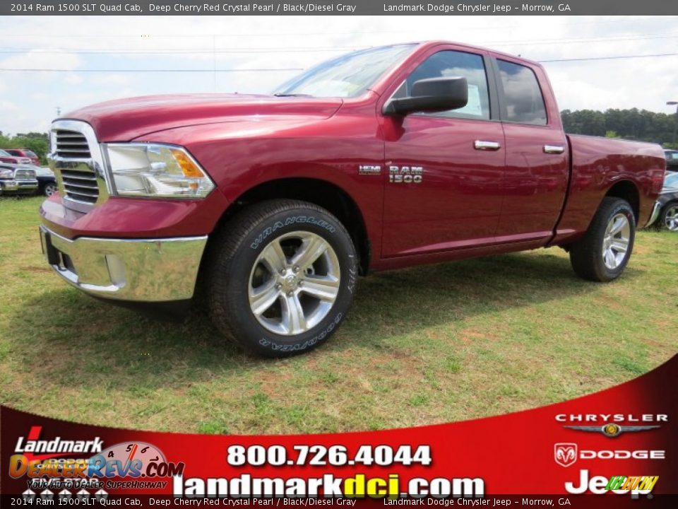 2014 Ram 1500 SLT Quad Cab Deep Cherry Red Crystal Pearl / Black/Diesel Gray Photo #1