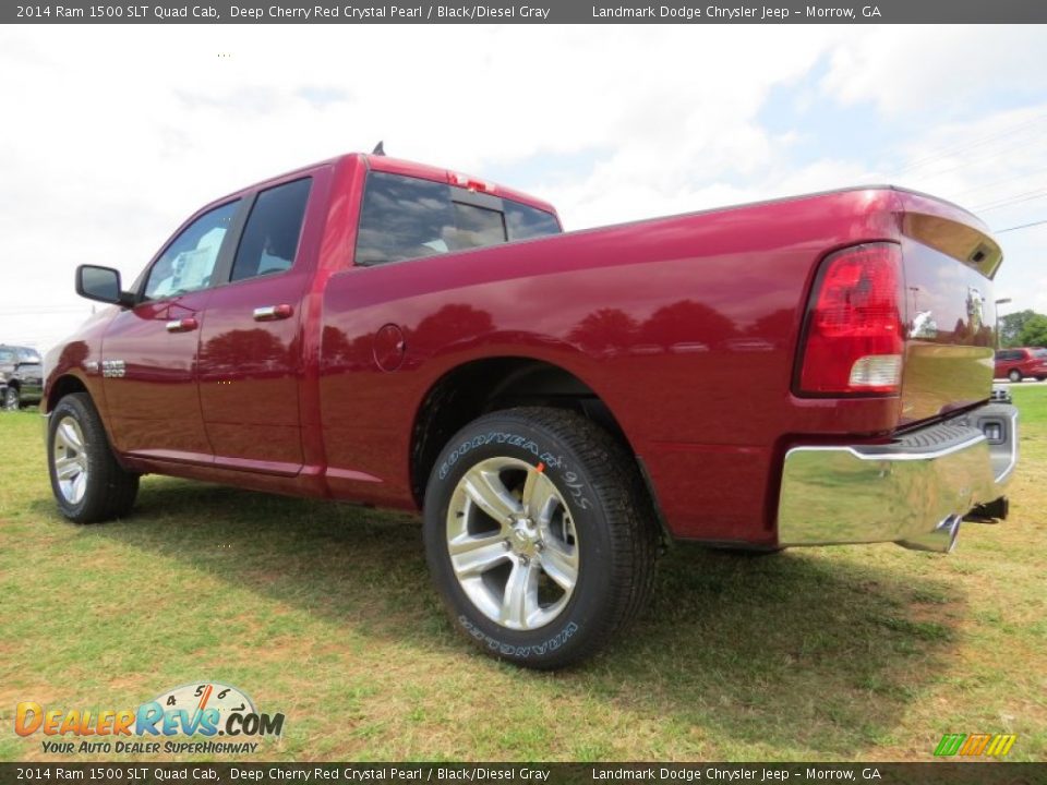 2014 Ram 1500 SLT Quad Cab Deep Cherry Red Crystal Pearl / Black/Diesel Gray Photo #2