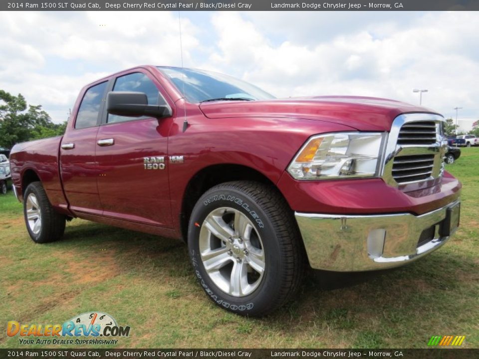 2014 Ram 1500 SLT Quad Cab Deep Cherry Red Crystal Pearl / Black/Diesel Gray Photo #4