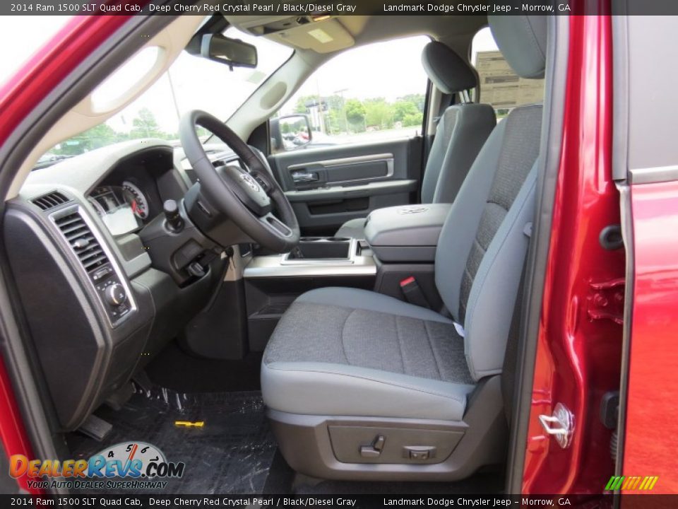 2014 Ram 1500 SLT Quad Cab Deep Cherry Red Crystal Pearl / Black/Diesel Gray Photo #7