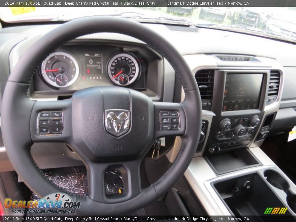 2014 Ram 1500 SLT Quad Cab Deep Cherry Red Crystal Pearl / Black/Diesel Gray Photo #8