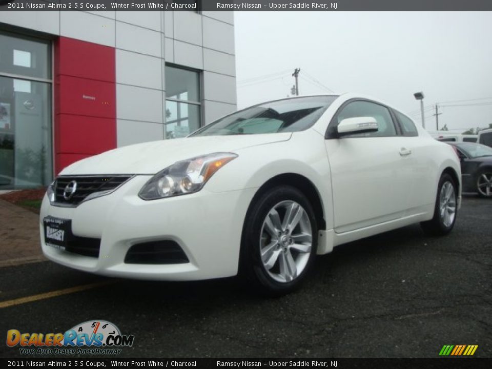 2011 Nissan Altima 2.5 S Coupe Winter Frost White / Charcoal Photo #1