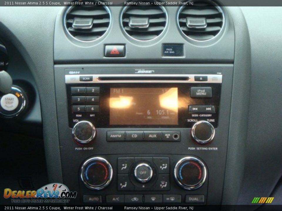 2011 Nissan Altima 2.5 S Coupe Winter Frost White / Charcoal Photo #17