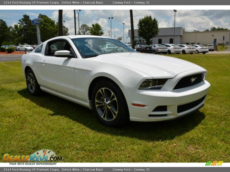 2014 Ford Mustang V6 Premium Coupe Oxford White / Charcoal Black Photo #3