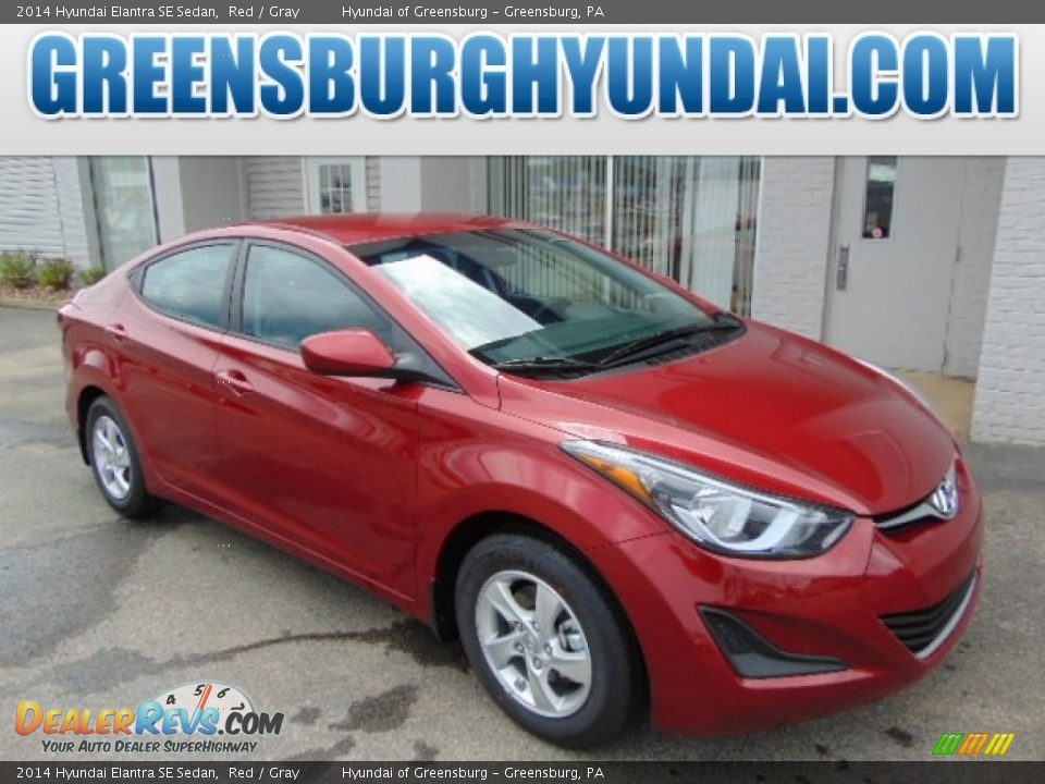 2014 Hyundai Elantra SE Sedan Red / Gray Photo #1
