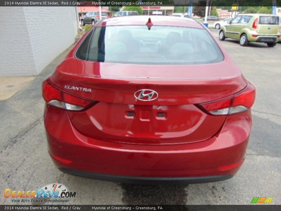2014 Hyundai Elantra SE Sedan Red / Gray Photo #6