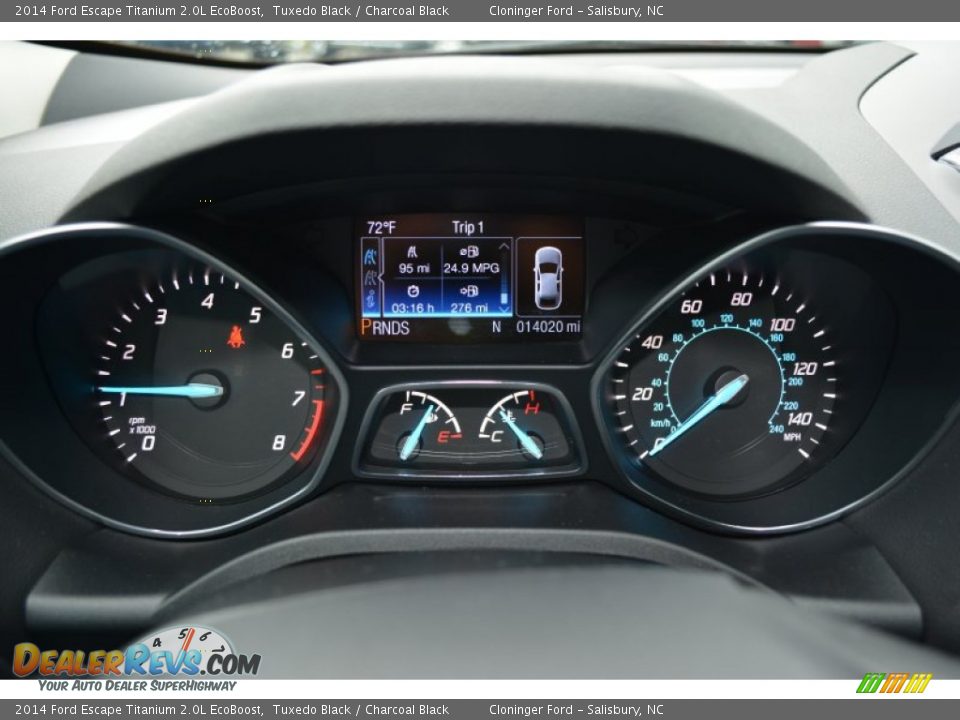 2014 Ford Escape Titanium 2.0L EcoBoost Tuxedo Black / Charcoal Black Photo #21