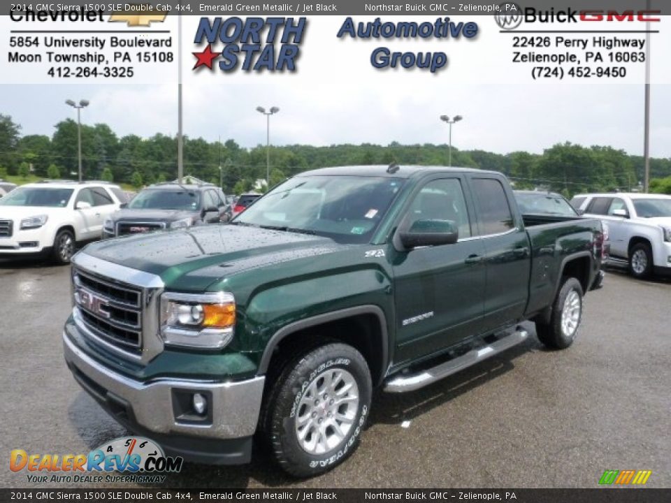 2014 GMC Sierra 1500 SLE Double Cab 4x4 Emerald Green Metallic / Jet Black Photo #1