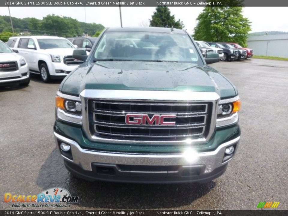 2014 GMC Sierra 1500 SLE Double Cab 4x4 Emerald Green Metallic / Jet Black Photo #2