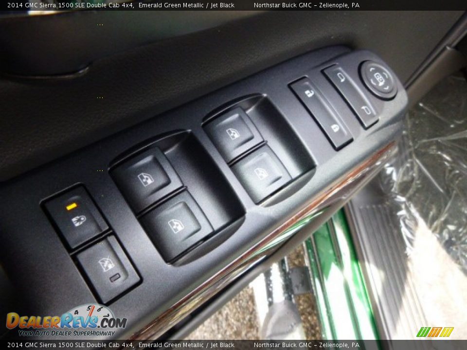 2014 GMC Sierra 1500 SLE Double Cab 4x4 Emerald Green Metallic / Jet Black Photo #13