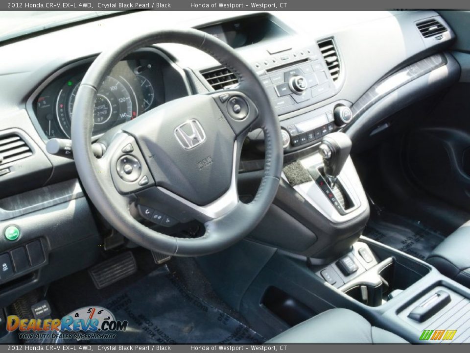 2012 Honda CR-V EX-L 4WD Crystal Black Pearl / Black Photo #5