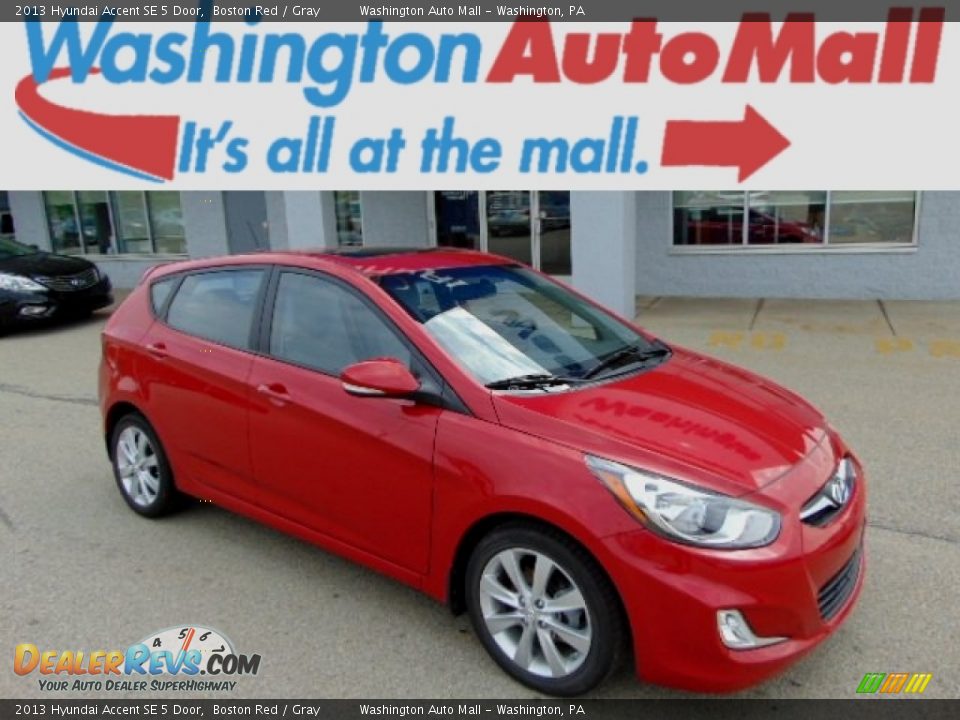 2013 Hyundai Accent SE 5 Door Boston Red / Gray Photo #1