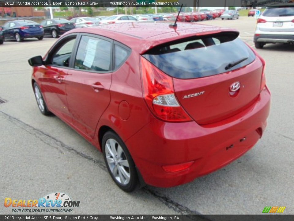 2013 Hyundai Accent SE 5 Door Boston Red / Gray Photo #8