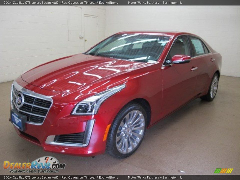 2014 Cadillac CTS Luxury Sedan AWD Red Obsession Tintcoat / Ebony/Ebony Photo #3