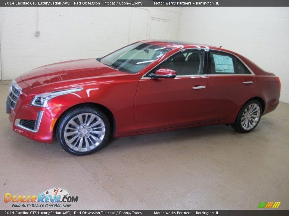 2014 Cadillac CTS Luxury Sedan AWD Red Obsession Tintcoat / Ebony/Ebony Photo #4