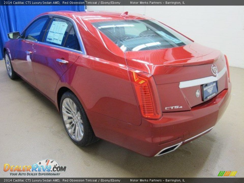 2014 Cadillac CTS Luxury Sedan AWD Red Obsession Tintcoat / Ebony/Ebony Photo #5