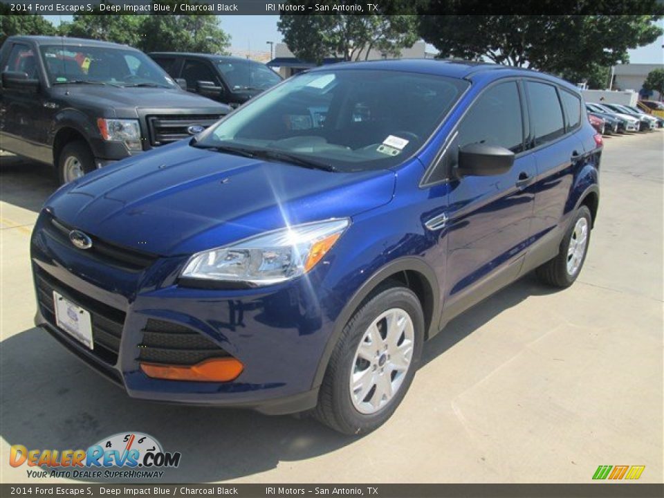 2014 Ford Escape S Deep Impact Blue / Charcoal Black Photo #1