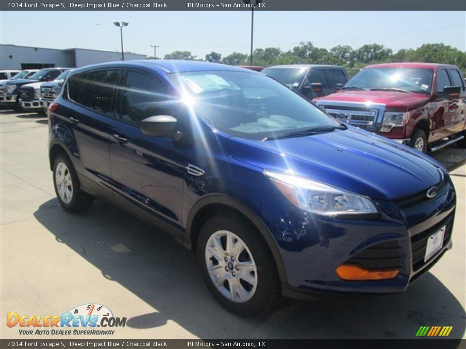 2014 Ford Escape S Deep Impact Blue / Charcoal Black Photo #3