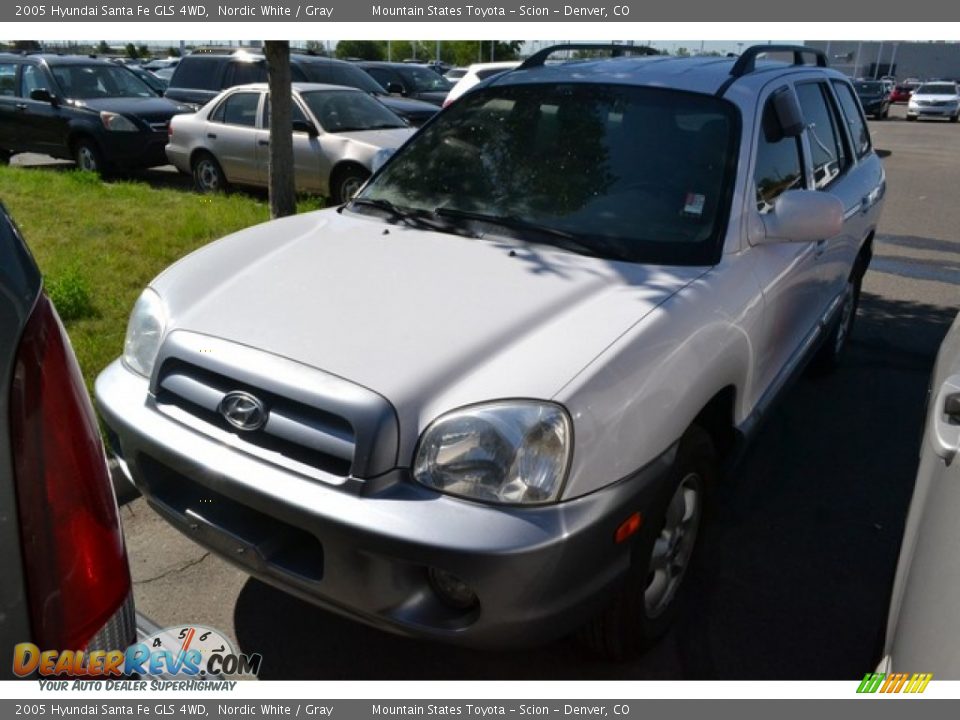 2005 Hyundai Santa Fe GLS 4WD Nordic White / Gray Photo #4