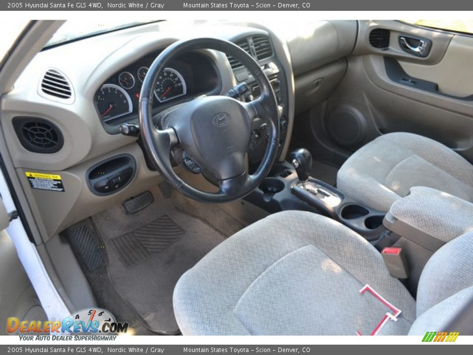 2005 Hyundai Santa Fe GLS 4WD Nordic White / Gray Photo #5
