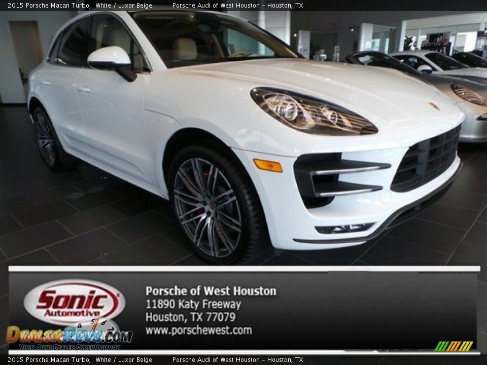 2015 Porsche Macan Turbo White / Luxor Beige Photo #1