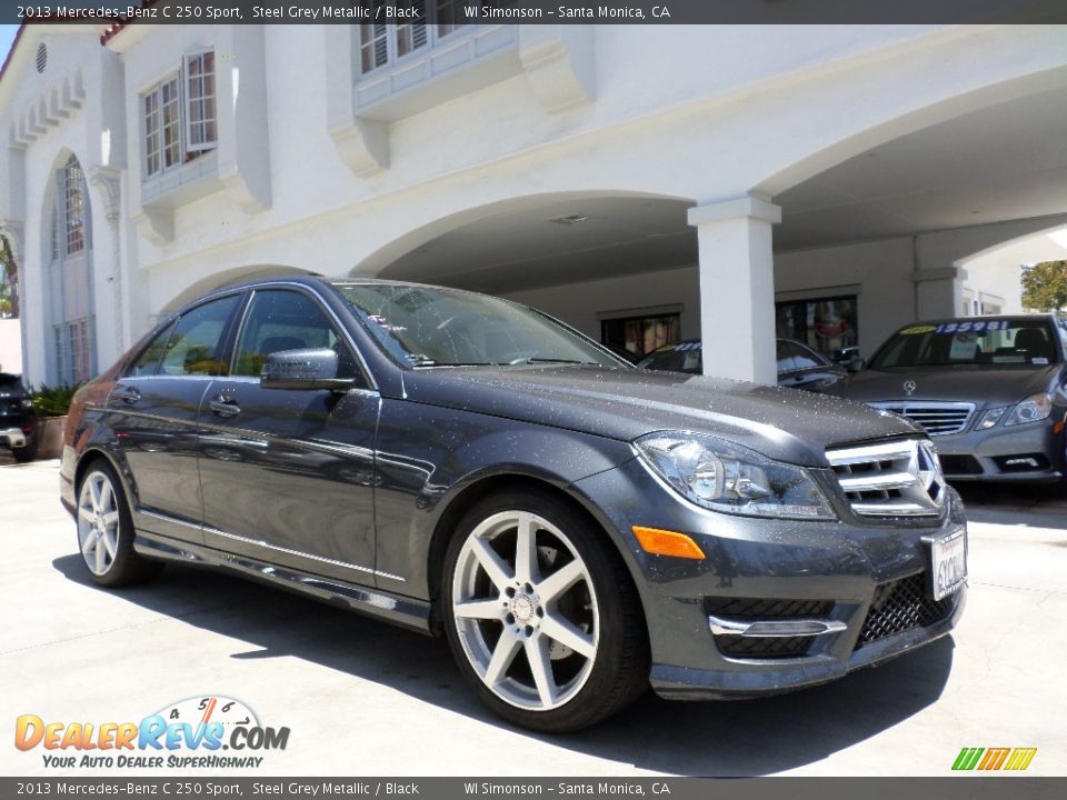 2013 Mercedes-Benz C 250 Sport Steel Grey Metallic / Black Photo #1
