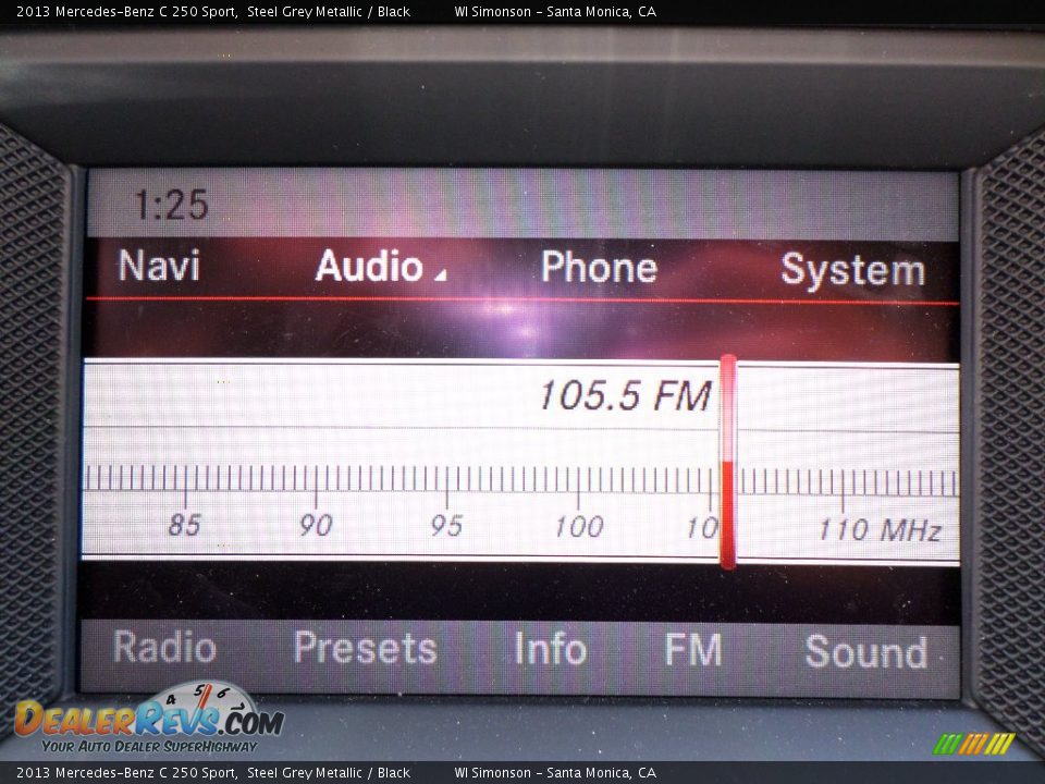 2013 Mercedes-Benz C 250 Sport Steel Grey Metallic / Black Photo #15