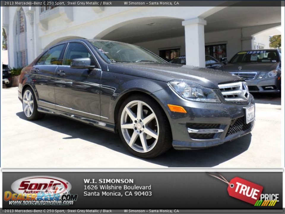 2013 Mercedes-Benz C 250 Sport Steel Grey Metallic / Black Photo #26