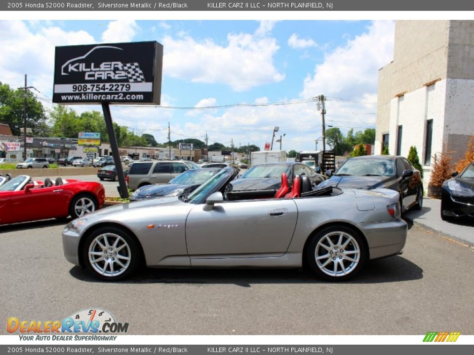 2005 Honda S2000 Roadster Silverstone Metallic / Red/Black Photo #14