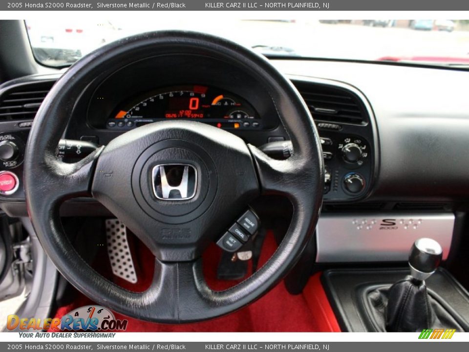 2005 Honda S2000 Roadster Silverstone Metallic / Red/Black Photo #22