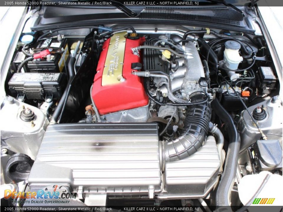 2005 Honda S2000 Roadster Silverstone Metallic / Red/Black Photo #33