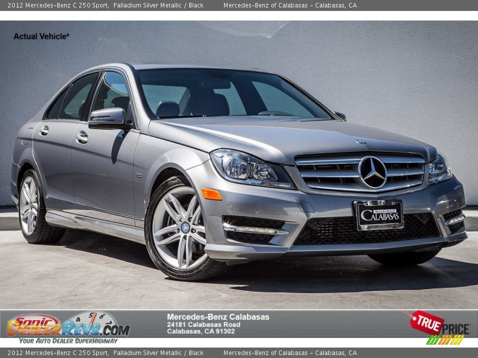 2012 Mercedes-Benz C 250 Sport Palladium Silver Metallic / Black Photo #1