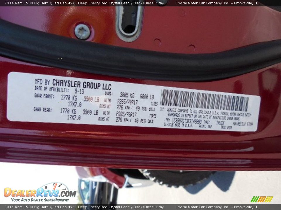 2014 Ram 1500 Big Horn Quad Cab 4x4 Deep Cherry Red Crystal Pearl / Black/Diesel Gray Photo #23