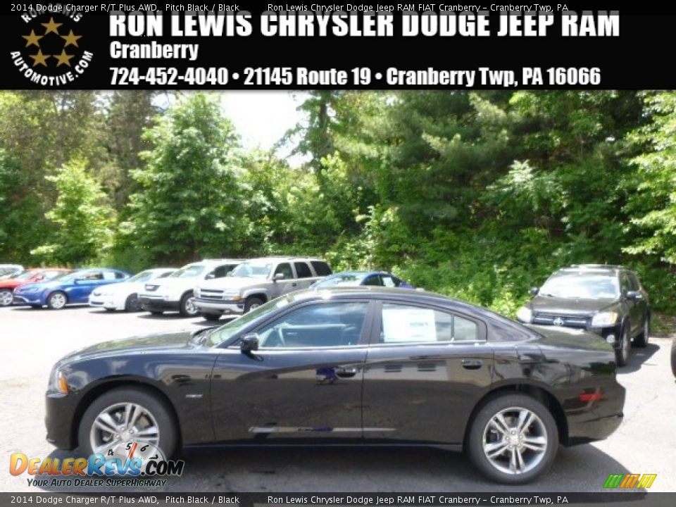 2014 Dodge Charger R/T Plus AWD Pitch Black / Black Photo #1