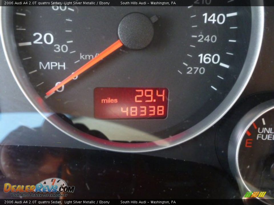 2006 Audi A4 2.0T quattro Sedan Light Silver Metallic / Ebony Photo #20