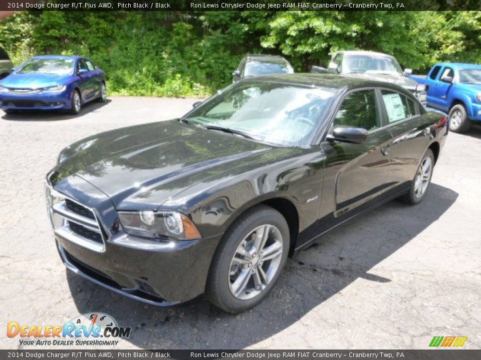 2014 Dodge Charger R/T Plus AWD Pitch Black / Black Photo #2