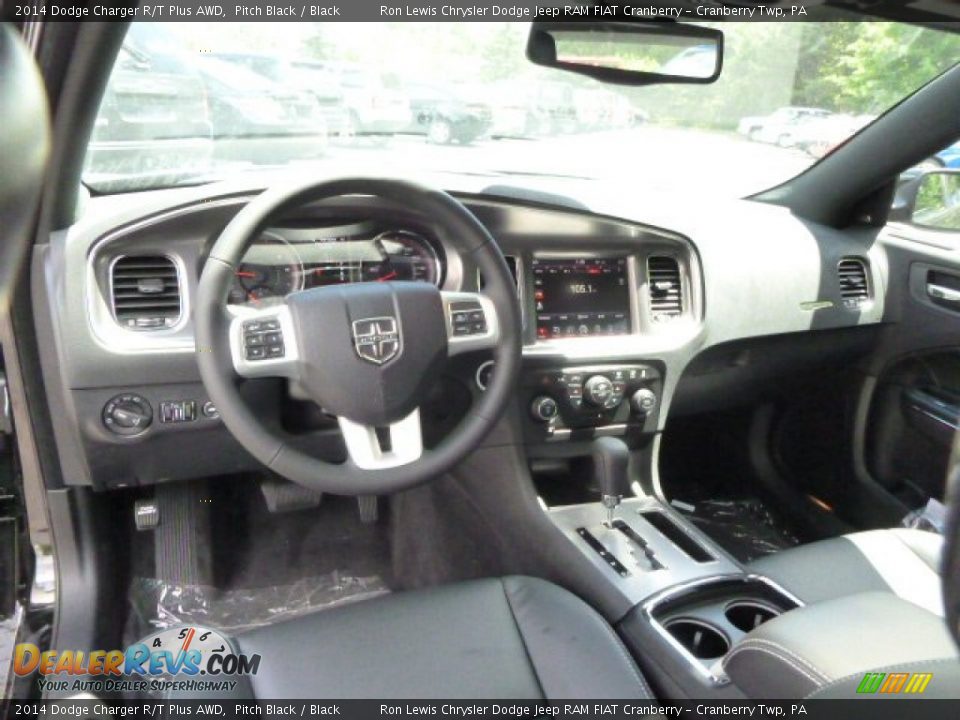 2014 Dodge Charger R/T Plus AWD Pitch Black / Black Photo #12