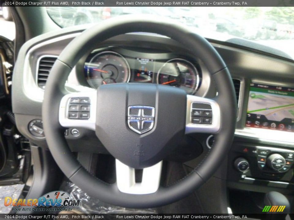 2014 Dodge Charger R/T Plus AWD Pitch Black / Black Photo #19