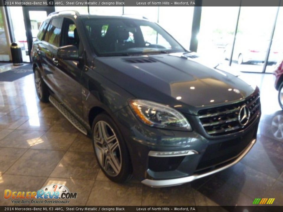 2014 Mercedes-Benz ML 63 AMG Steel Grey Metallic / designo Black Photo #3