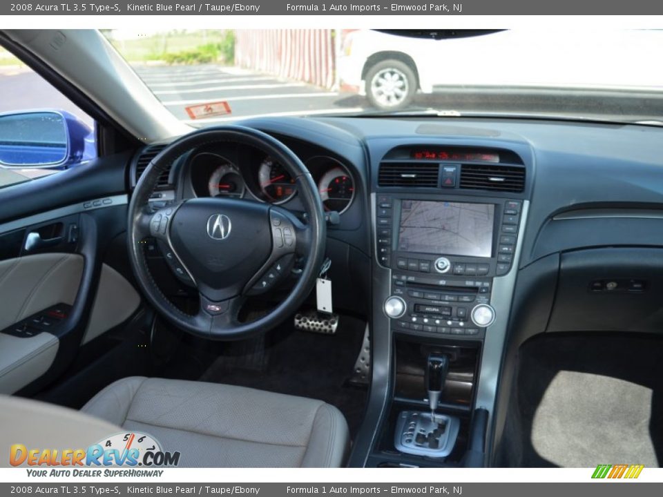 2008 Acura TL 3.5 Type-S Kinetic Blue Pearl / Taupe/Ebony Photo #10